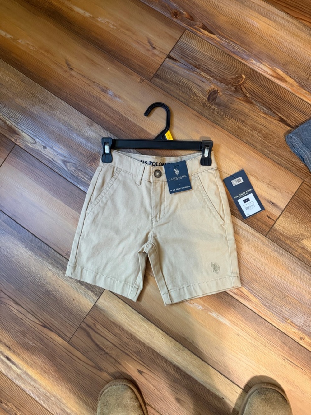 NWT U.S. Polo Assn. Boys' Khaki Flat Front Shorts